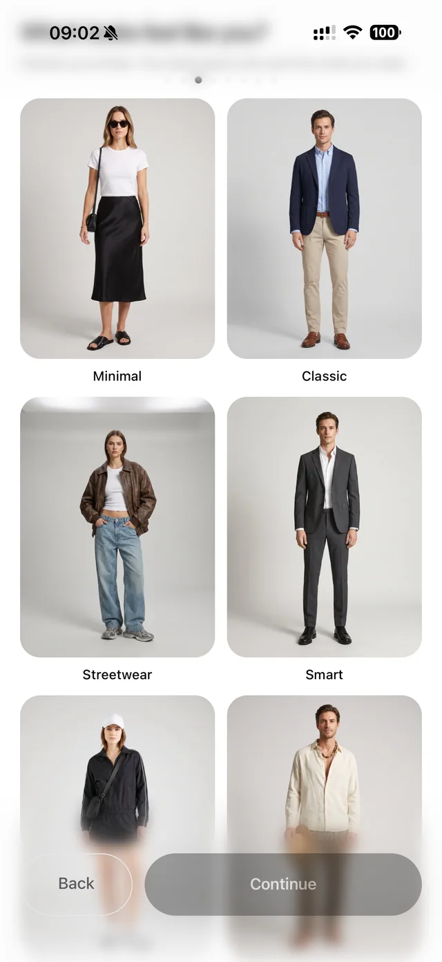 The style lookbook with Minimal, Classic, Streetwear and Smart figures